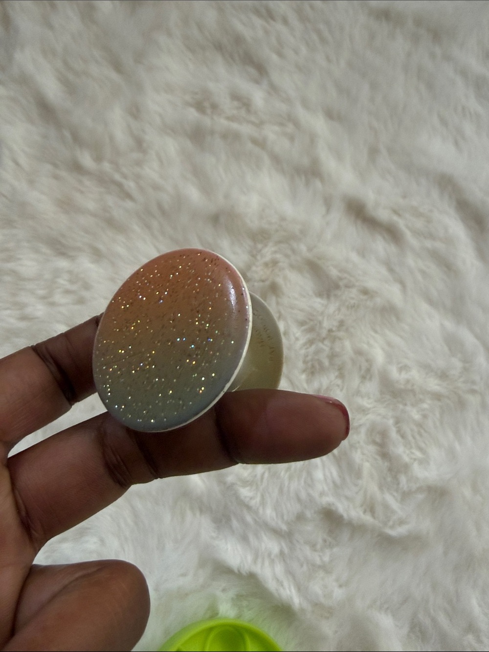 Glitter Ombre Phone Grip - Peach to Mint